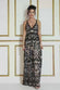 Open Back Sequin & Mesh Maxi Dress DR3213