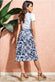 Printed High Waist Wrap Midi Skirt SK17