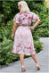 Wrap Style Floral Midi Dress With Flutter Sleeves DR3242