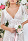 Embroidered Lace Maxi Flutter Sleeves DR3255