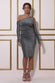 Cold Shoulder Lurex Midi Dress DR3779