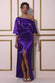 Satin Drape Shoulder Wrap Maxi Dress DR3450