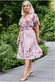 Wrap Style Floral Midi Dress With Flutter Sleeves DR3242