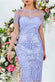 Embroidered Mesh & Lace Midi Scalloped Hem DR3251