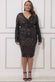 Plus Sequin & Mesh Midi Dress DR3476P