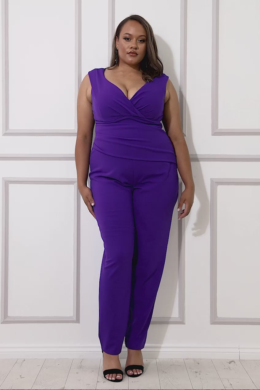 Plus Bardot Scuba Jumpsuit TR113P