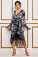 Foil Print Wrap Midi With Tassels DR3699