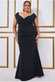 Scuba Crepe Wrap Bardot Maxi Dress DR1092P