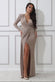 Front Crossover Lurex Split Maxi Dress DR3314