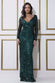 Long Sleeve Sequin V Wrap Maxi Dress DR3485