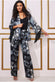 Foil Print Wide Leg Trousers TR369