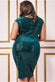 Wrap Bardot Patterned Sequin Velvet Midi Dress DR3720P