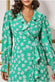 Floral Print Wrap Dress With Frills GCD2488