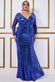 Plus Size V Neck Sequin Maxi Dress With Long Sleeves DR1009P
