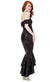 Sequin Bardot Peplum Maxi Dress DR1013