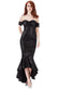 Sequin Bardot Peplum Maxi Dress DR1013
