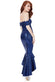 Sequin Bardot Peplum Maxi Dress DR1013