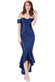 Sequin Bardot Peplum Maxi Dress DR1013