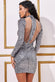 High Neck Cut Out Sequin Midi Dress DR1018A