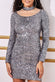 High Neck Cut Out Sequin Midi Dress DR1018A