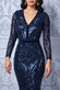 Embroidered Sequin Maxi Dress DR1163QZ