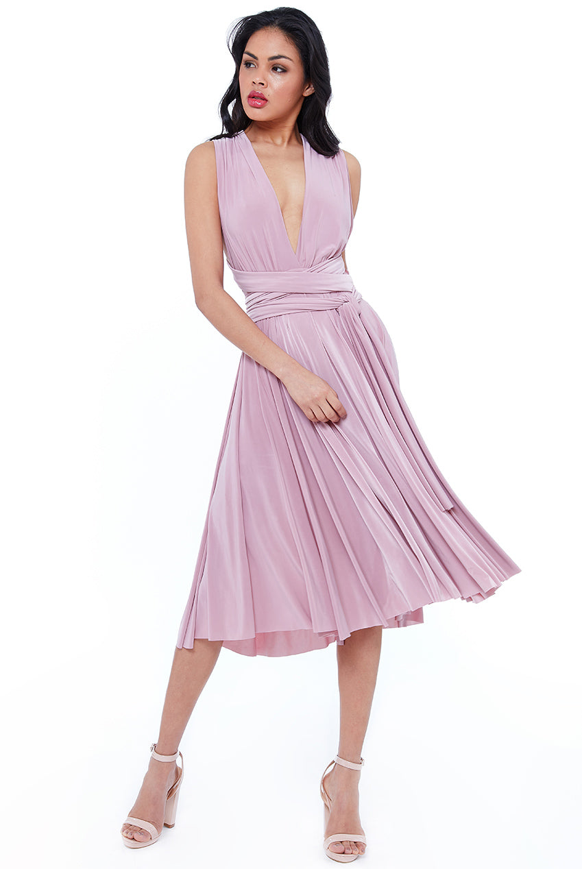 Soft Touch Multi Way Open Back Midi Dress DR1314D