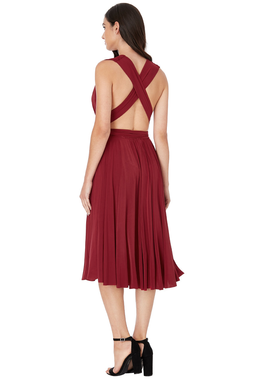 Soft Touch Multi Way Open Back Midi Dress DR1314D