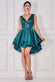 Sequin And Satin Multilayered Hi-Low Mini Skater Dress DR1317PB