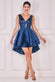 Sequin And Satin Multilayered Hi-Low Mini Skater Dress DR1317PB