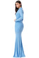 Long Sleeved Ruched Front Glitter Maxi Dress DR1545