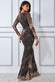 Starburst Patterned Sequin Maxi Dress DR1824