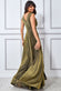 Wrap Bodice Sleeveless Lurex Maxi Dress With Split DR1886