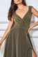 Wrap Bodice Sleeveless Lurex Maxi Dress With Split DR1886