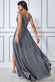 Cross Over Sleeveless Maxi Dress With Split DR1886C