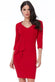 Three Quarter Sleeve Midi Dress With Frill DR1889