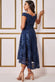 Embroidered Lace Midi Dress With Asymmetrical Hem DR2089QZ