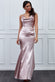 Vicky Pattison – Cowl Neck With Strappy Back Satin Maxi Dress DR2113VP