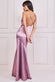 Cowl Neck Satin Maxi Dress With Strappy Back DR2113