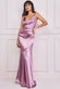 Cowl Neck Satin Maxi Dress With Strappy Back DR2113