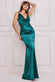 Cowl Neck Satin Maxi Dress With Strappy Back DR2113