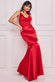 Cowl Neck Satin Maxi Dress With Strappy Back DR2113