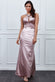 Vicky Pattison – Satin Halter Neck Buckle Maxi Dress DR2213VP