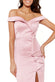 Satin Bardot Bow Maxi Dress DR2218QZ