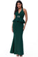 Peplum Halter Neck Maxi With Diamante Buckle DR2345