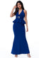 Peplum Halter Neck Maxi With Diamante Buckle DR2345