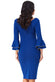 Double Frill Sleeve Midi Dress With Diamante Trim DR2392