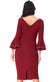 Double Frill Sleeve Midi Dress With Diamante Trim DR2392