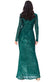 Sequin Stripe Front Bow Maxi Dress DR2535