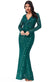 Sequin Stripe Front Bow Maxi Dress DR2535