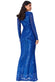 Sequin Stripe Front Bow Maxi Dress DR2535